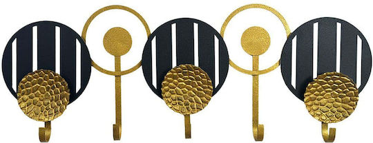 Wallity Wall Hanger Metal 5 Hooks Black 62x23cm