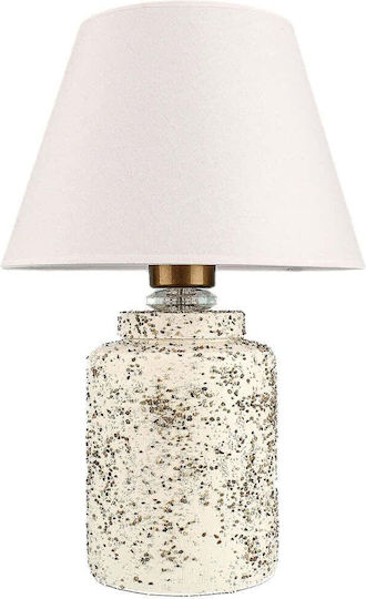 Opviq Table Lamp for Socket E27 with White Shade and Multicolor Base