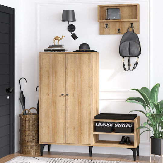 Jess Eingangsmöbel mit Schuhschrank Oak 120x35x137cm