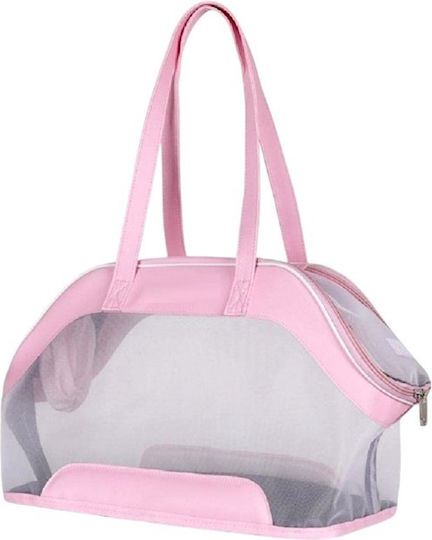Animal de companie Geantă de mână pentru transport câine / pisici până la 4kg Roz M43xL28xA23cm.