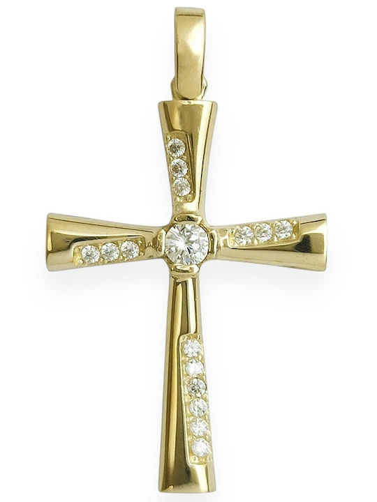 Goldjewels Χρυσός Σταυρός 14Κ Διπλής Όψης
