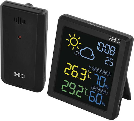 Wetterstation Schwarzer Farbbildschirm Drahtloser Sensor E8647 Emos E8647 Schwarz