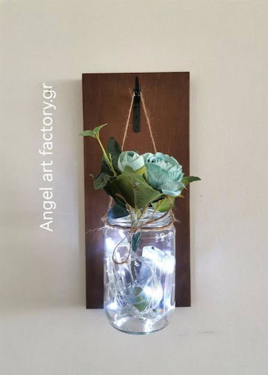 Decorative Wooden Wall Hanging "Flower Vase" Light
