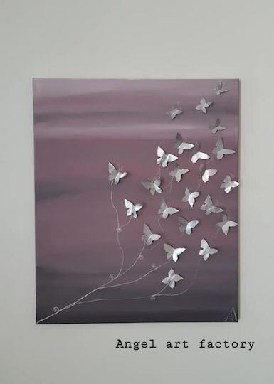 Schmetterling Silber Leinwand