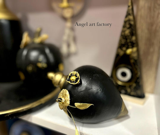 Top decorativ din ceramică "negru-auriu"