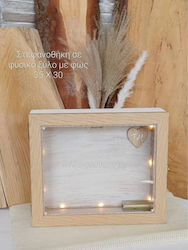 Hanging Wedding Crown Case Natural Wood Light