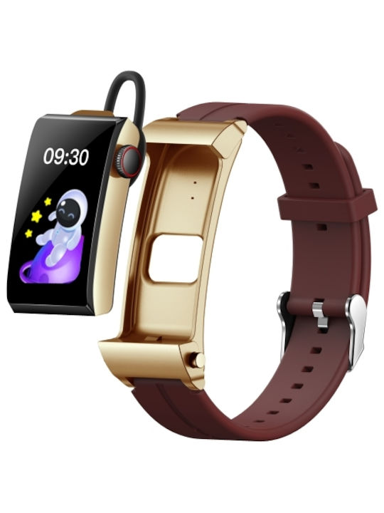 M6 1.5 Inch Silicone Band Earphone Detachable IP68 Waterproof Smart Watch Support Bluetooth Call Red