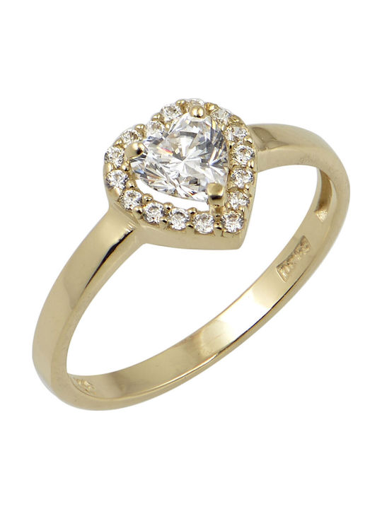 FenixJewelry Дамски Пръстен с Циркони от Злато 14K White