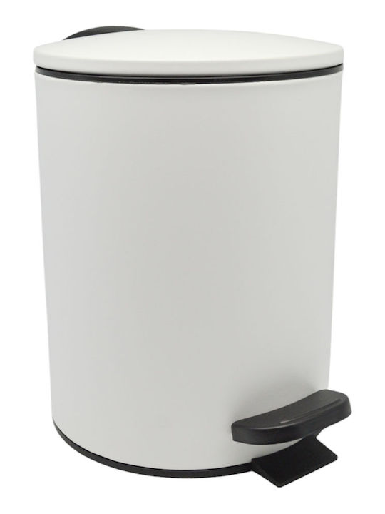 Καλαθι Μπανιου 5lt Inox Ασπρο Ματ Soft Close Ankor
