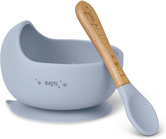 Saro Baby Food Container Set Nordic Wave made of Silicone Light Blue 2pcs