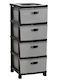 Viosarp Plastic Drawer Unit 4 Tiers Gray 43x36x90cm