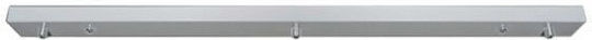 Ceiling Rose 3 Sockets Rectangular 90cm Zafferano Lgr0043 Grey