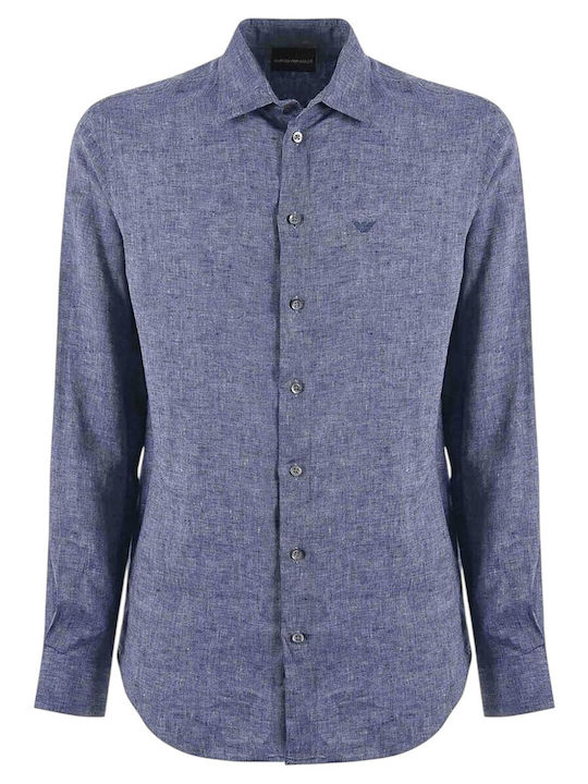 Emporio Armani Linen Shirt Blue