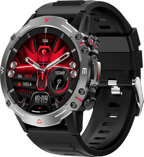 Lemfo HK87 49mm Smartwatch με Παλμογράφο (Ασημί)