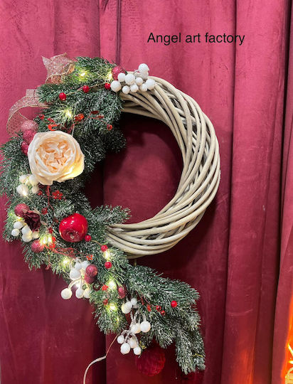 Weihnachtsdekoration Kranz Beleuchtet mit Durchmesser 55cm.