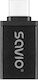 Savio Ak-80 Αντάπτορας Usb-a 3.1 F Usb 3.1 Type C M Μαύρο