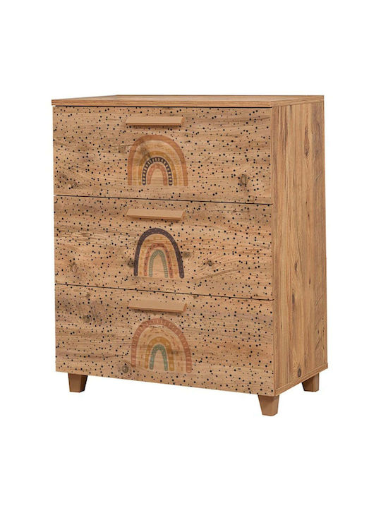 Kids Chest of Drawers with 3 Drawers 80x43x95cm