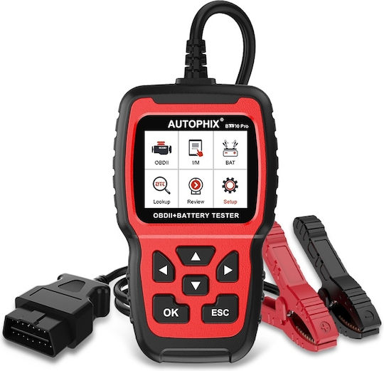 Autophix Bt500pro Auto Tester Clamps Code Reading Battery Tester 12v 100-2000 Cca Red