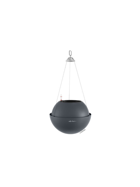 Lechuza Bola Pot Plastic Charcoal 32x32x25cm.