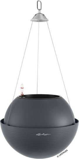 Lechuza Bola Plastic Flower Pot Charcoal 32x32x25cm