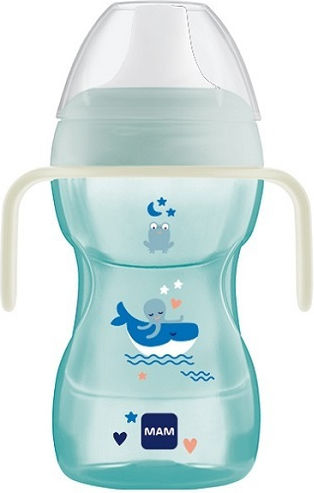 Mam Lern-Trinkflasche Silikon mit Griffen Mehrfarbig Wal für 8m+m+ 270ml