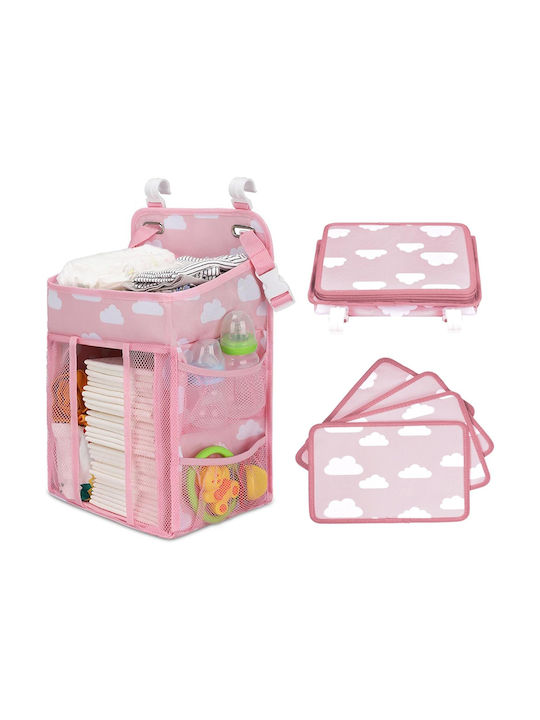 Crib Organizer Tecos Diapers Accessories Other Essentials Baby Growth 43x28x20cm Hanging Option Crib Pink