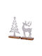 ArteLibre Christmas Wood Silver Lantern 27.5x15cm 2pcs