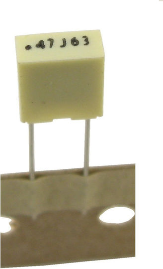 Kondensator Mkt 470nF 63VDC 40VAC; 5%; Rastermaß: 5mm; Kemet; 470nF 63VDC Polyester-Folienkondensator