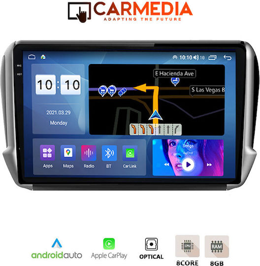 Carmedia Car Audio System for Peugeot 2008 BMW X1 2008 (Bluetooth/USB/AUX/WiFi/GPS/Apple-Carplay/Android-Auto) with Touch Screen 10.36"