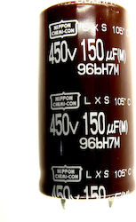 150μf 450v Snap-in кондензатор Nippon Chemicon Ø22x40 мм Ls:10mm 5000h @ 105°c 150uf 450v