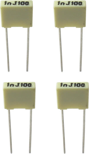 4 Τεμάχια Πυκνωτές Mkt 1nf 100vdc 63vac ; 5%; Pitch:5mm; Kemet; 1nf 100vdc Πολυεστέρα Polyester Film Capacitor 1000pf 0.001uf