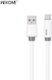 WK Редовна USB 2.0 Кабел USB-C мъжки - USB-A мъжки 66W Бял 1м