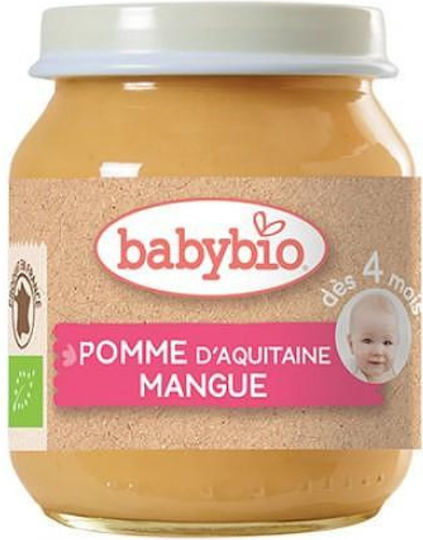 Babybio Φρουτόκρεμα με Γεύση Μήλο & Μάνγκο 130gr για 4+ Μηνών
