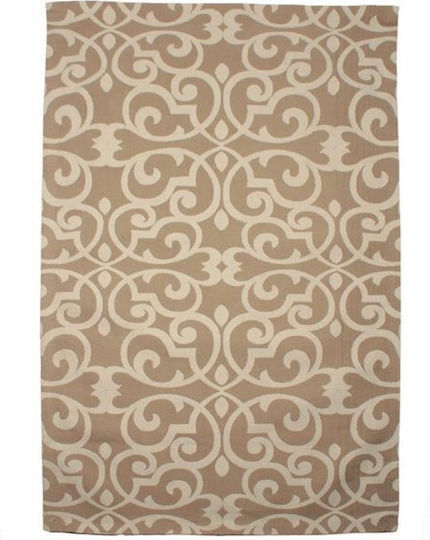 Inart Килим Правоъгълена Лятно време Памук Beige – White