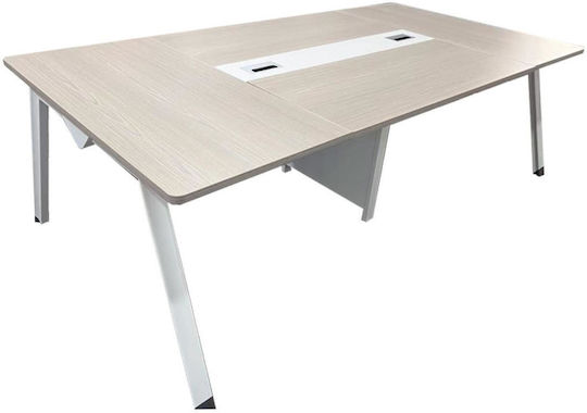 Τραπέζι Συνεδριάσεων Armadi 240x120x75εκ. Γκρι-λευκή