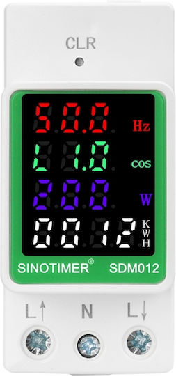 Single-phase Electric Energy Meter Sinotimer 50-300v 100a Led Display Reset Function Illuminated Sdm012-2