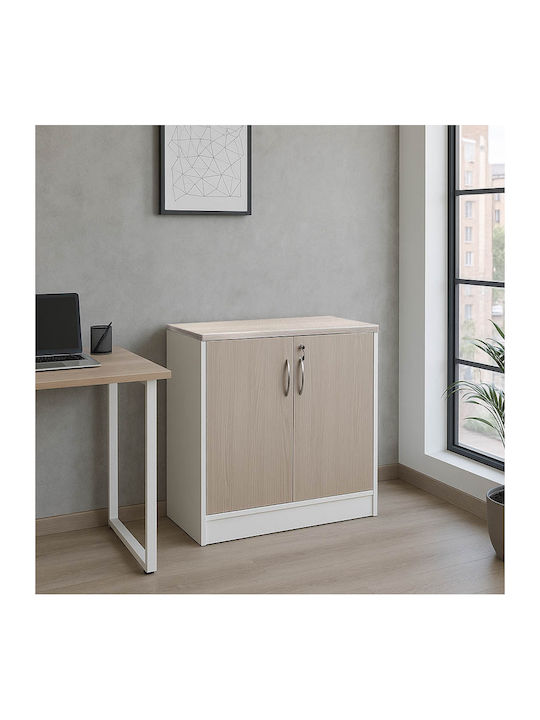 Шкаф Офис Armadi С ключалка Gray-white 80x40x80см