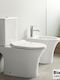 Bianco Ceramica Aida/65 Stehende Toilette Randlos mit Spülung mit Schlank Deckel Sanftes Schließen Weiße