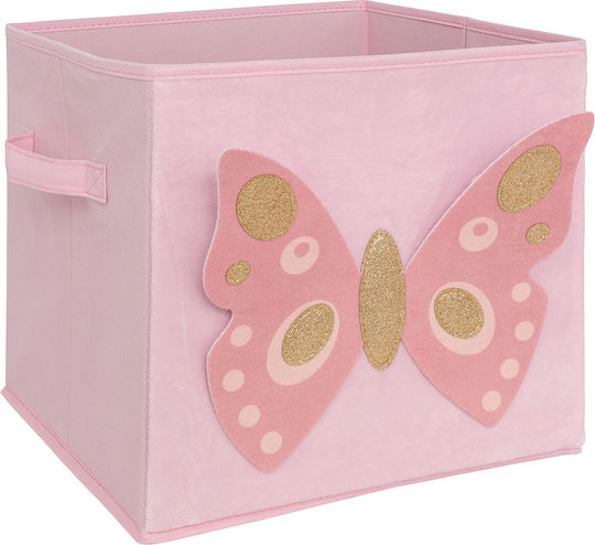 Atmosphera Kinder Aufbewahrungskorb aus Stoff Rosa 29x29x29cm 1Stück