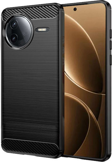 Techsuit Carbon Umschlag Rückseite Silikon Schwarz (Xiaomi Poco F7 Pro)
