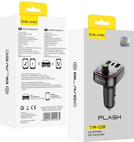 Blavec FM Car Transmitter with Bluetooth