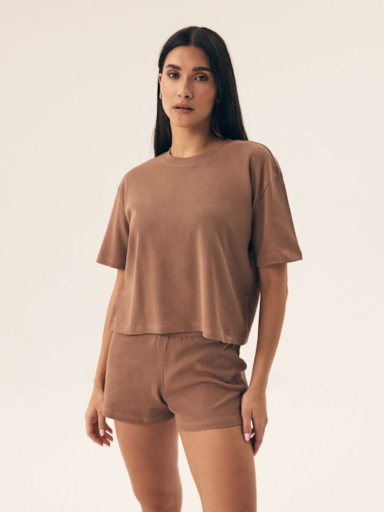 Henderson Sommer Damen Pyjama-Set Braun Nilsa