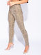 Denim-Formhose mit Leopardenmuster