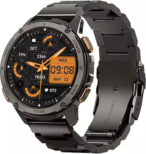 MaxCom FW110 Titan Chronos Titanium Smartwatch με SIM και Παλμογράφο (Μαύρο)