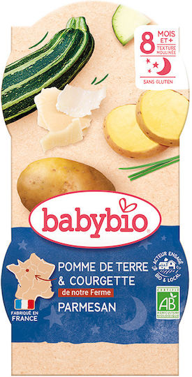 Babybio Βρεφικό Γεύμα με Γεύση Κολοκυθάκια, Πατάτες & Παρμεζάνα για 8+ Μηνών