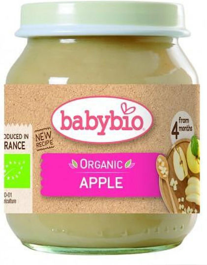 Babybio Φρουτόκρεμα με Γεύση Μήλο & Βανίλια Χωρίς Προσθήκη Ζάχαρης 130gr για 4+ Μηνών