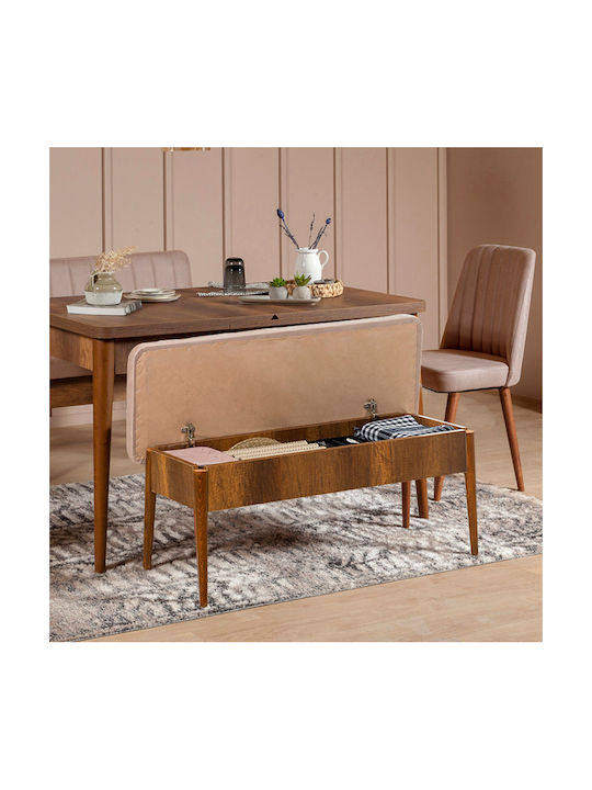 Vina Two-Seater Couch Sand-Walnut 110x40x85 cm