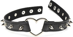 Lederhalsband mit Herznieten Schwarz Xr Brands