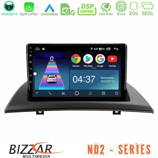 Bizzar Sistem Audio Auto pentru BMW X3 / X3 (E83) 2003 – 2010 (Bluetooth/USB/WiFi/GPS/Apple-Carplay/Android-Auto) cu Ecran Tactil 9"