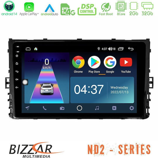 Bizzar Car Audio System for Volkswagen Golf / Polo / T-Cross / T-Roc / Tiguan 2013-2021 (Bluetooth/USB/WiFi/GPS/Apple-Carplay/Android-Auto) with Touch Screen 9"